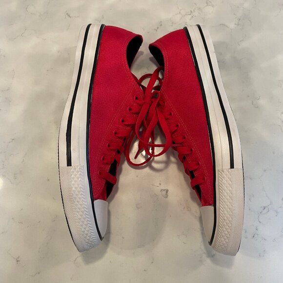 Converse All Star Casual Lo Cut Lace Up Textile Sneakers Red & Wht 8.5M/10.5 W - Picture 4 of 14